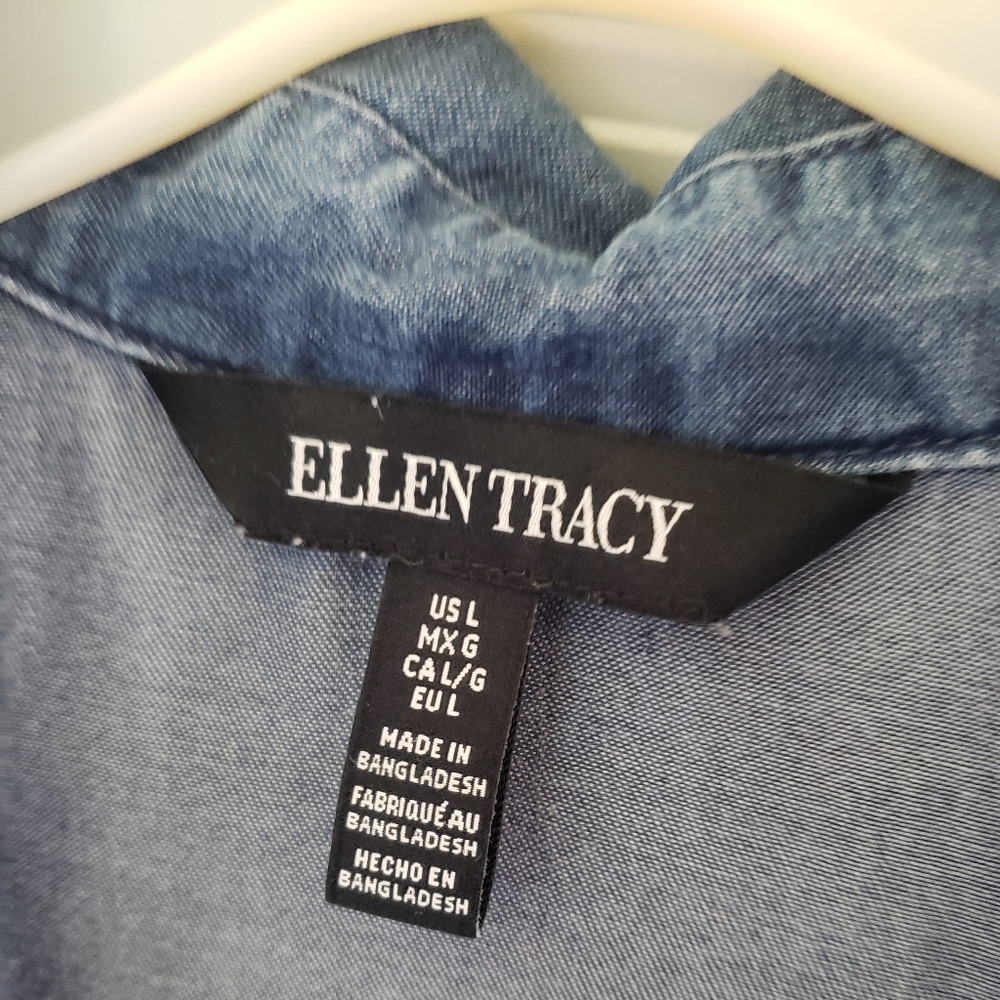 Ellen Tracy Denim Top Size L - Picture 3 of 3